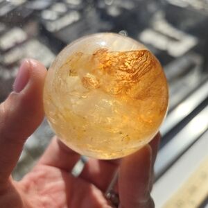 Golden Healer Quartz Sphere Crystal Ball with Hematoid Inclusions 5.7oz